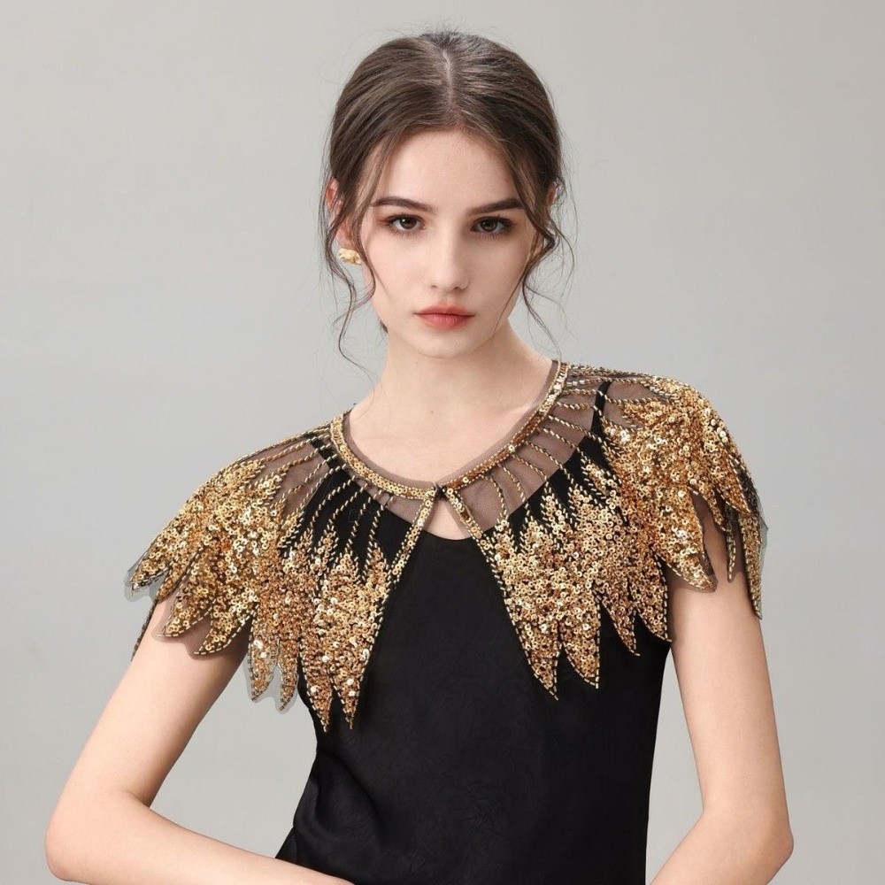 Women'S Fashion Of The 1920S - Vintage Sequin Embellished Flapper Shawl Beaded