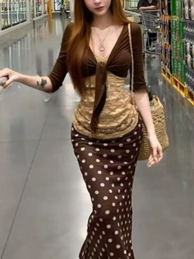 V Neck Cami Top - Japanese Vintage 3-piece Set Women Slim