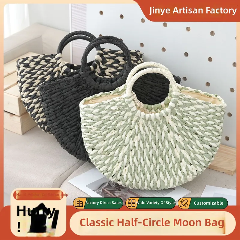 Women Fashion Designers - Women Moon Bag Semi Round Handbag