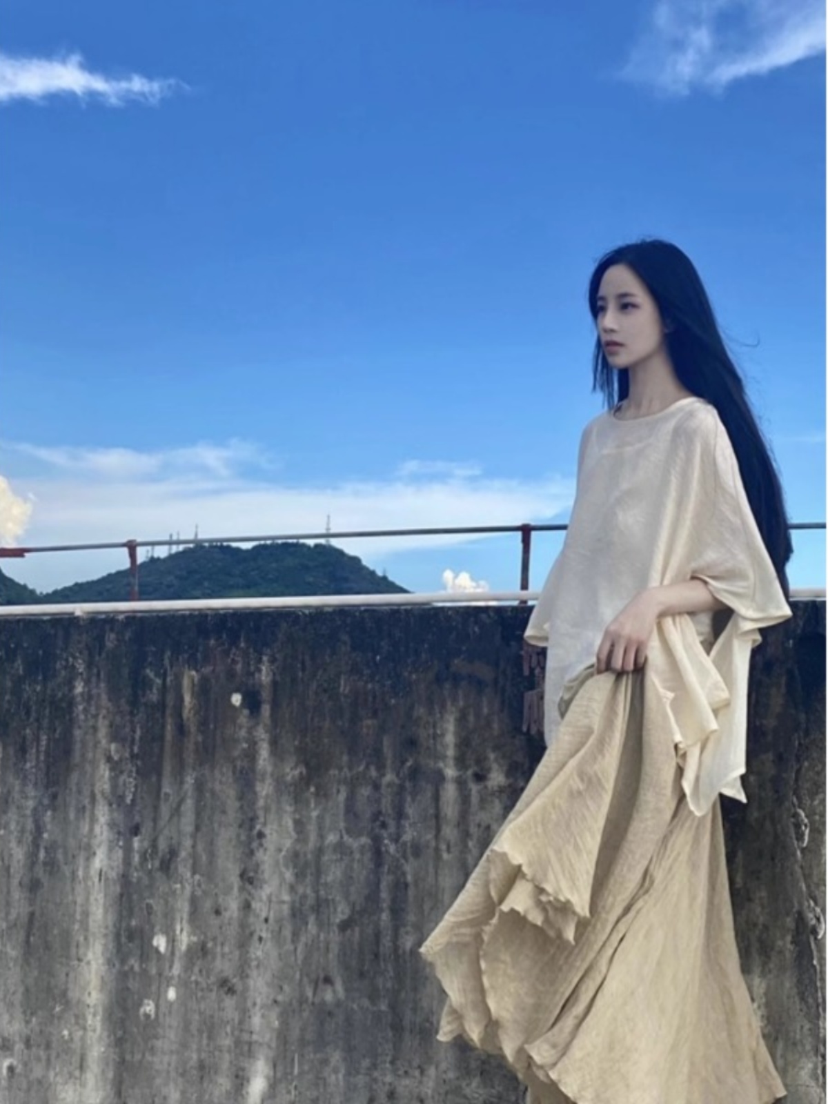 Asymmetric Top Women - Loose Chinese Style Buddhist Zen Skirt