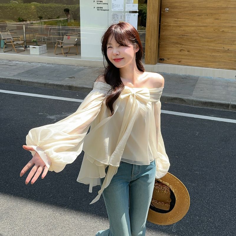 French Style Off Shoulder Puff - Asymmetric Top Women recension och pris