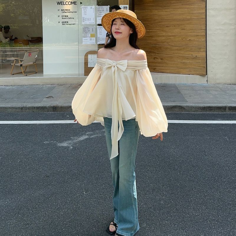 French Style Off Shoulder Puff - Asymmetric Top Women recension och pris