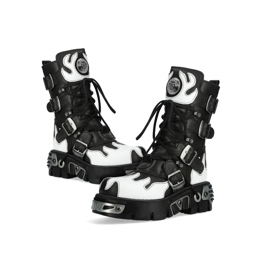 Fashion New Men's Flame Metal  - Women'S Fashion Riding Boots recension och pris