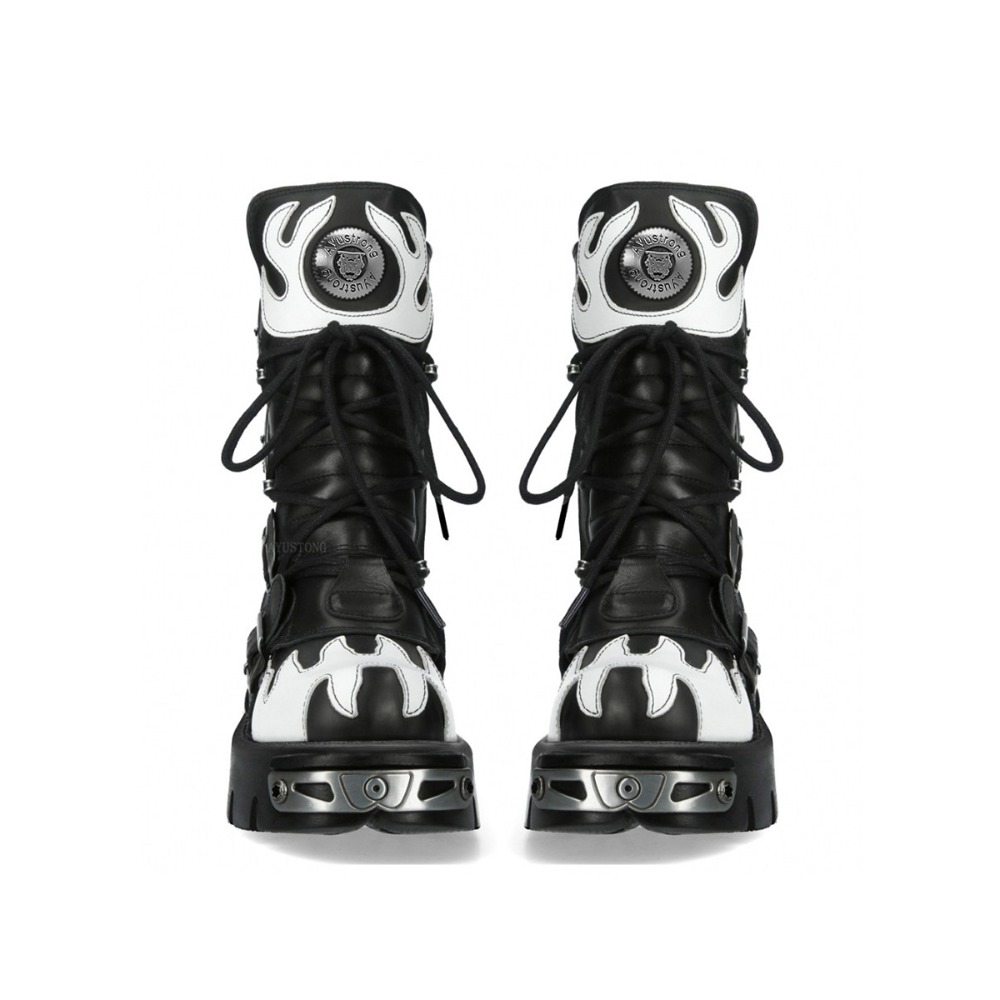 Fashion New Men's Flame Metal  - Women'S Fashion Riding Boots recension och pris