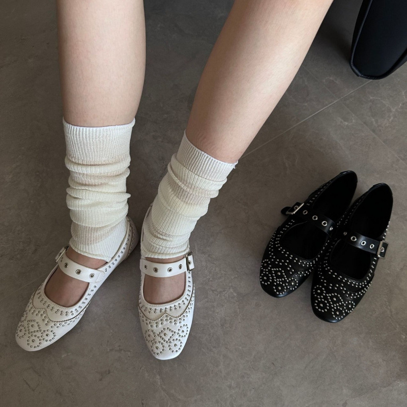 Retro Rivet Buckle Design Flat - Women Fashion Designers recension och pris