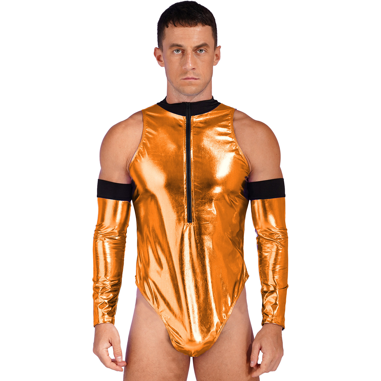 Men Patent Leather Alien Costu - Sleeveless Jumpsuit recension och pris