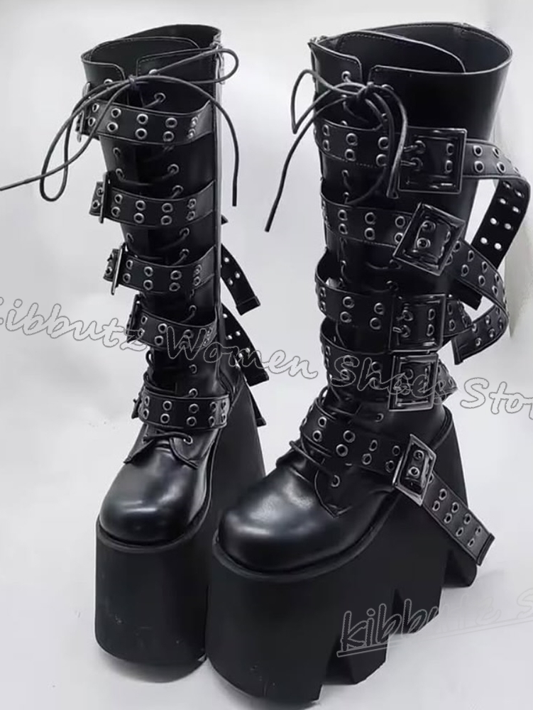 Rivets Platform Knee High Boot - Women'S Fashion Knee High Boots recension och pris