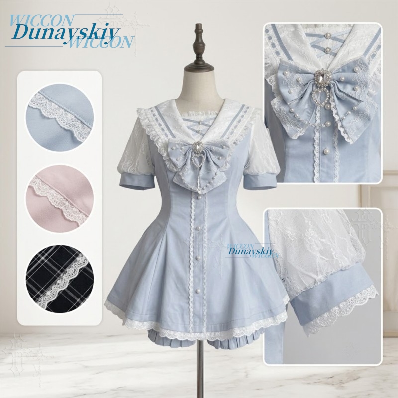 Sailor Collar Dress Set Lace B - Sleeveless Jumpsuit recension och pris