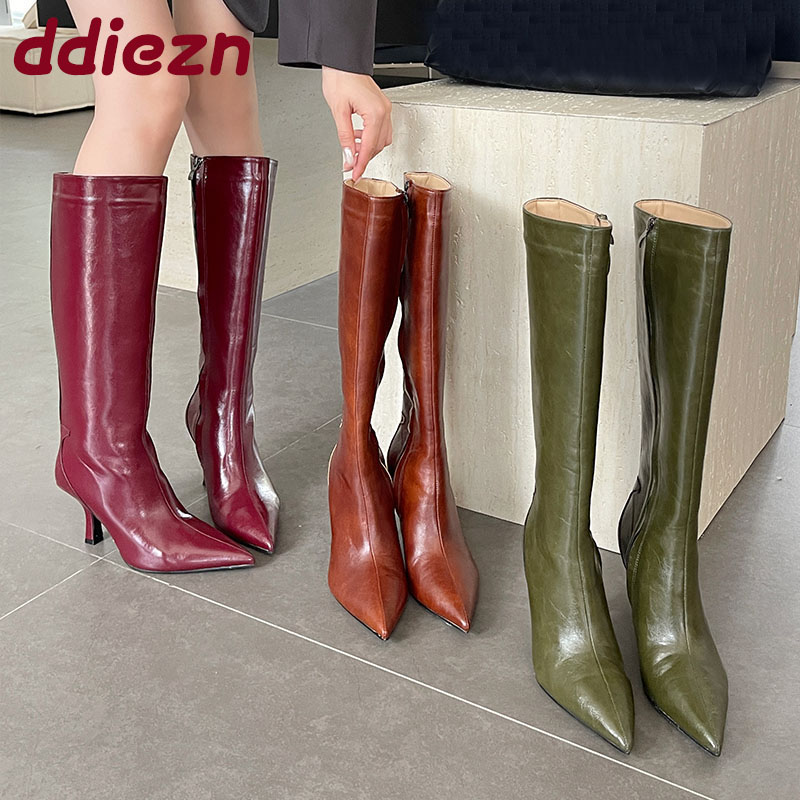Fashion Pointed Toe Ladies Kne - Women'S Fashion Knee High Boots recension och pris