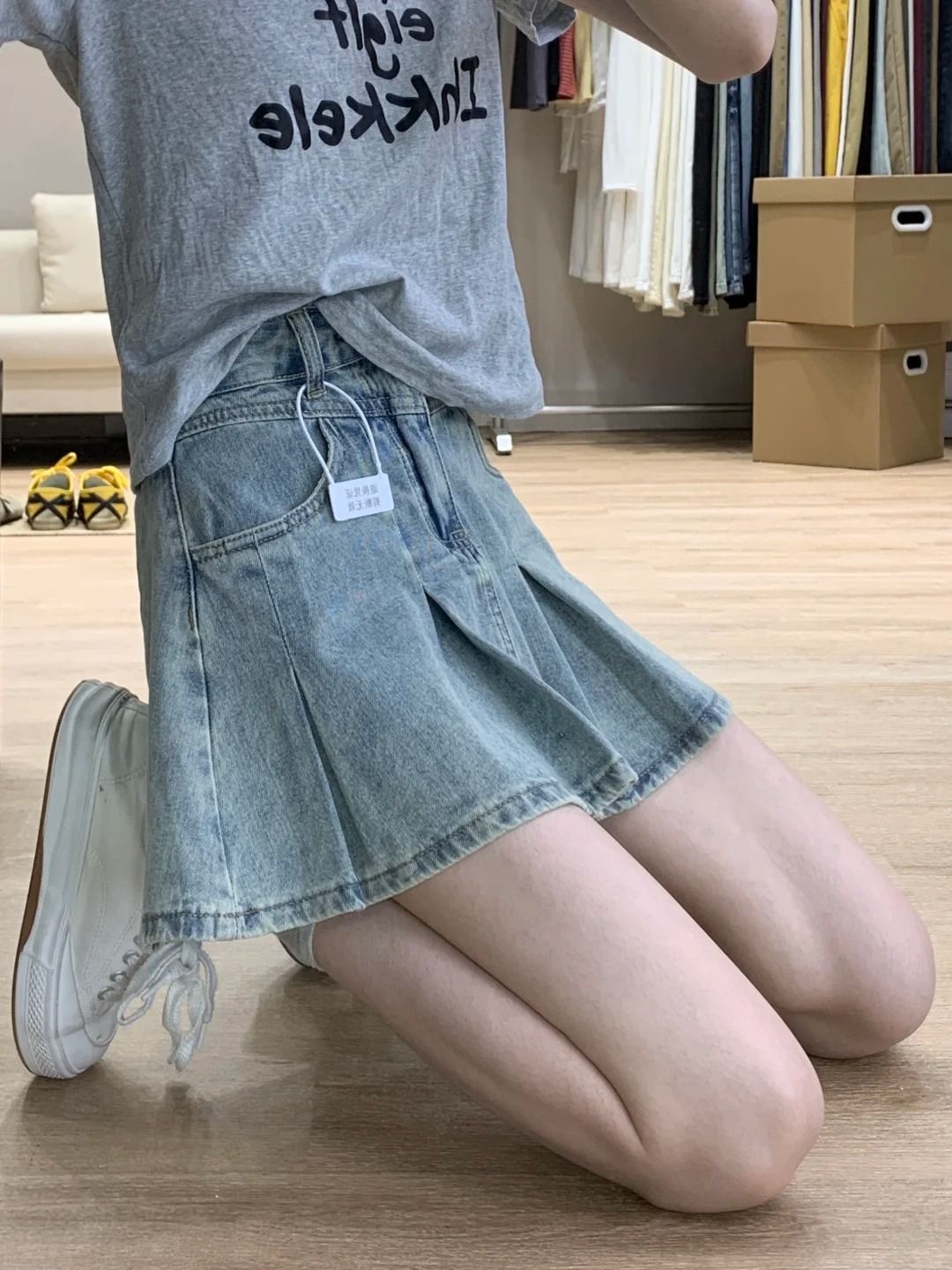 Women High Waist Denim Pleated - Women Fashion Jeans recension och pris