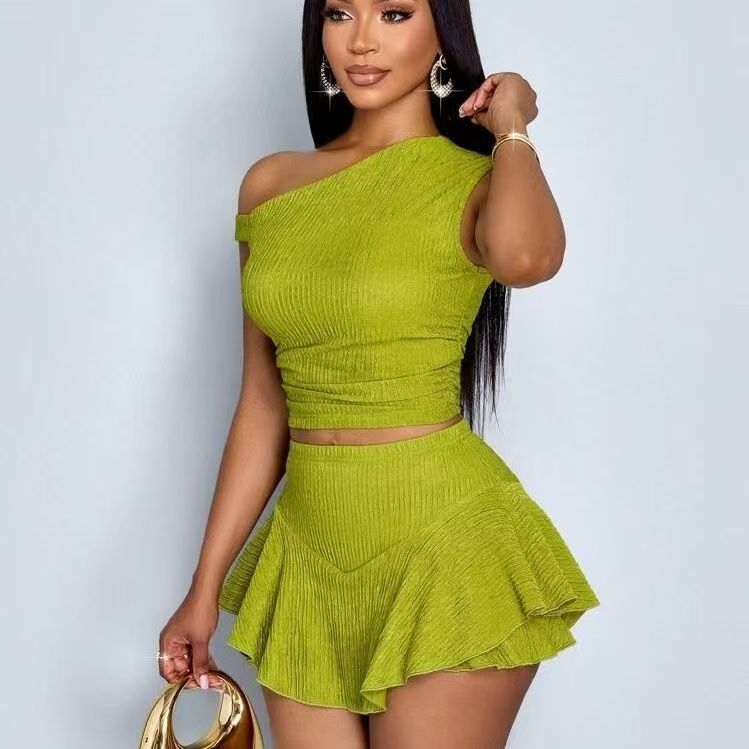 Set Women's Fashion Casual Wom - Asymmetric Top Women recension och pris