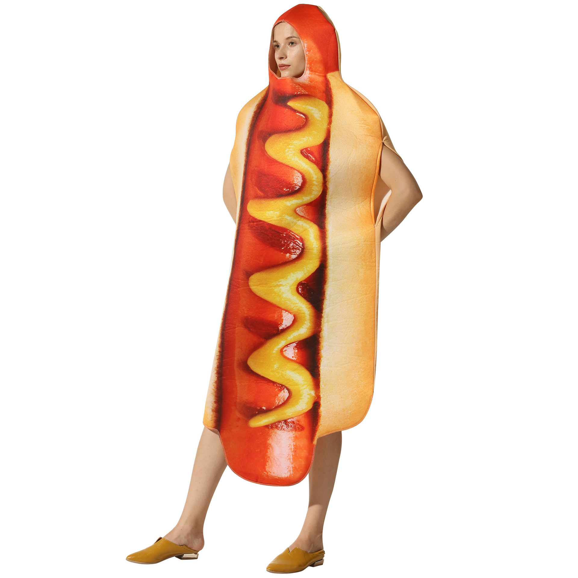 Funny 3D Print Hot Dog Hooded  - Sleeveless Jumpsuit recension och pris