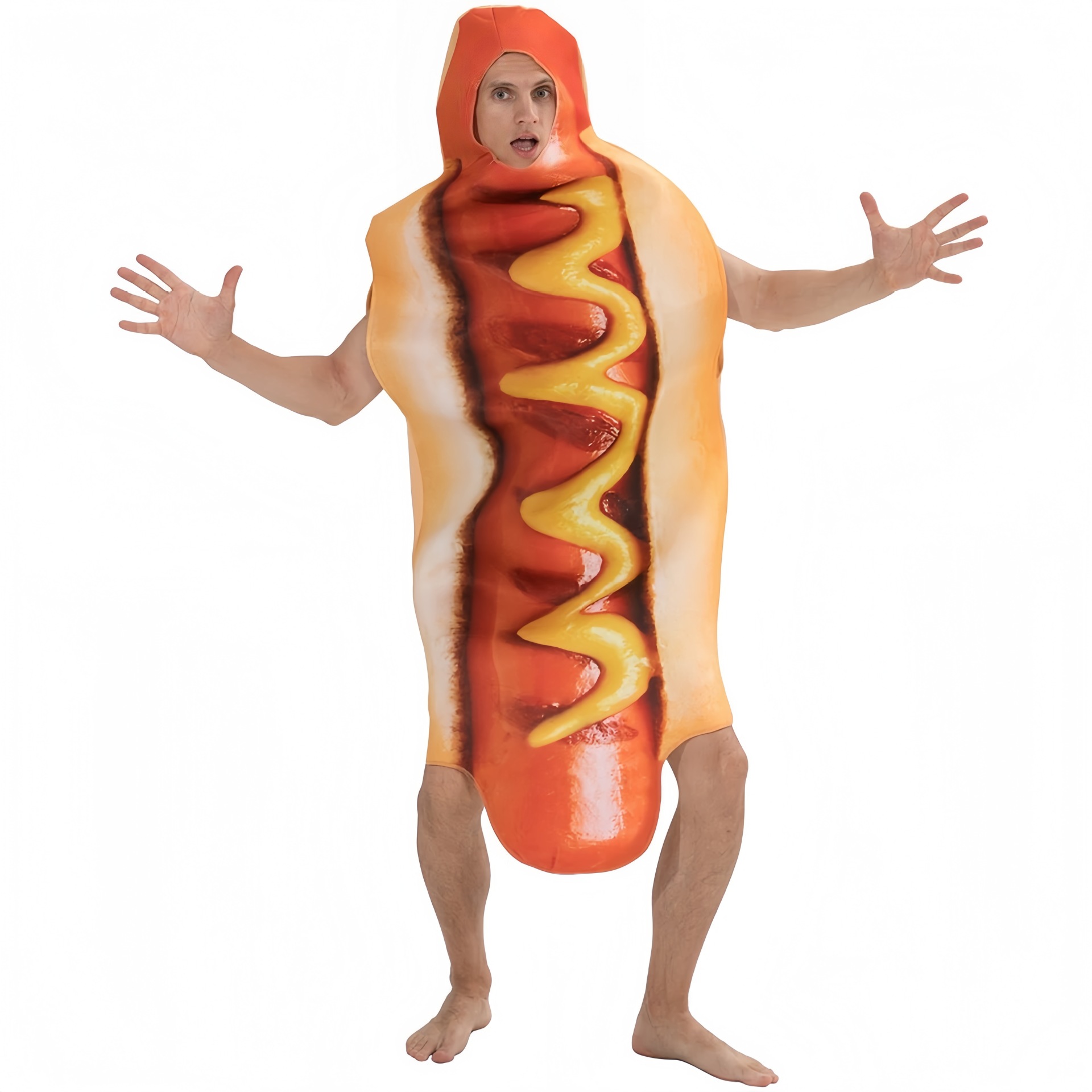 Funny 3D Print Hot Dog Hooded  - Sleeveless Jumpsuit recension och pris