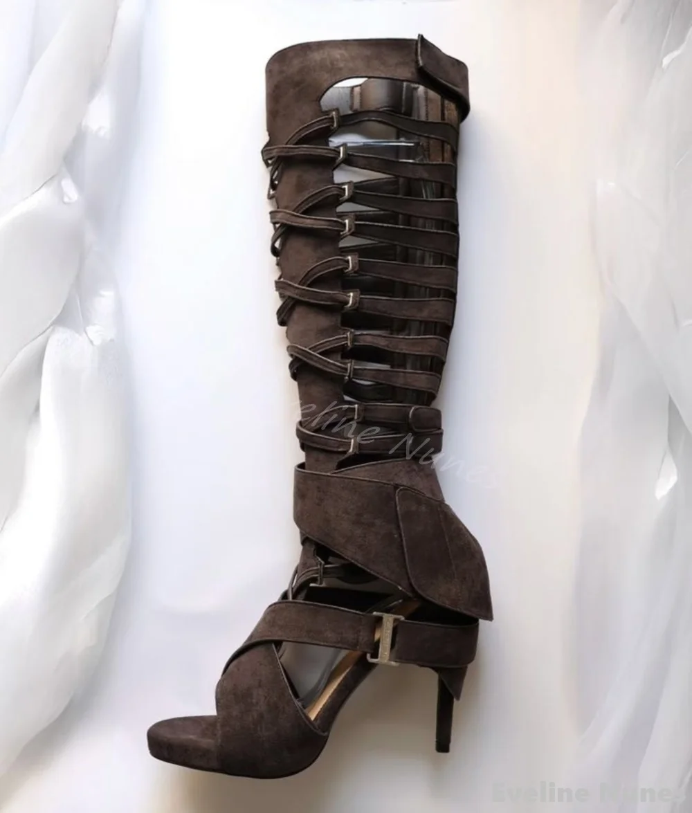 Hollow Flannel Knee High Sanda - Women'S Fashion Knee High Boots recension och pris