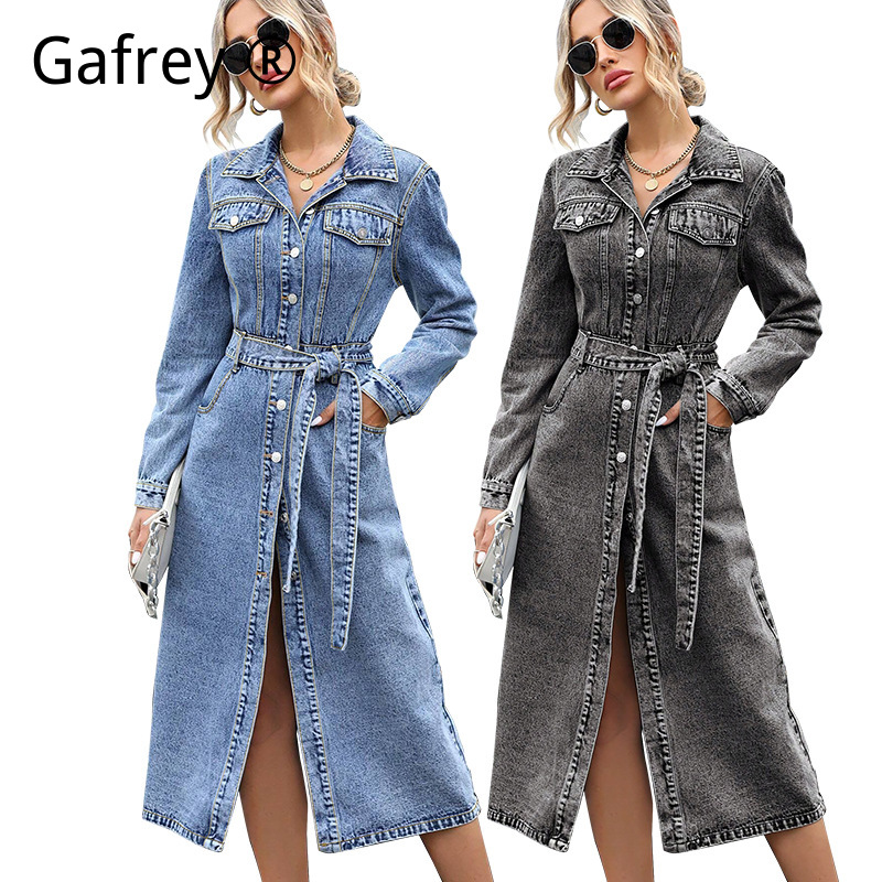 Women Long Sleeve Denim Dress  - Women Fashion Jeans recension och pris