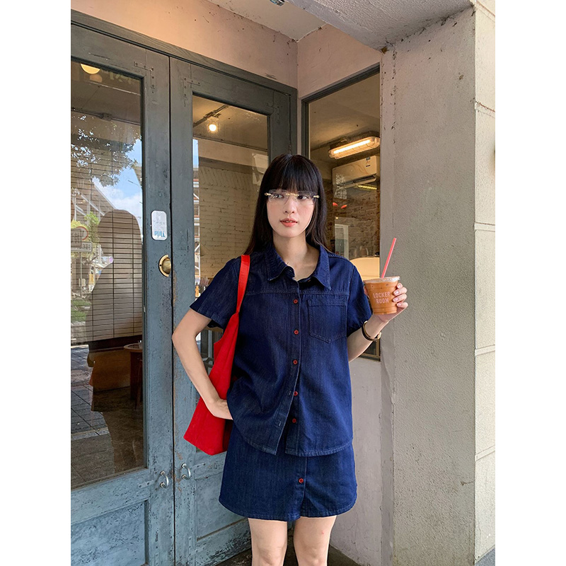 Benuynffy Retro Short Sleeved  - Women Fashion Jeans recension och pris