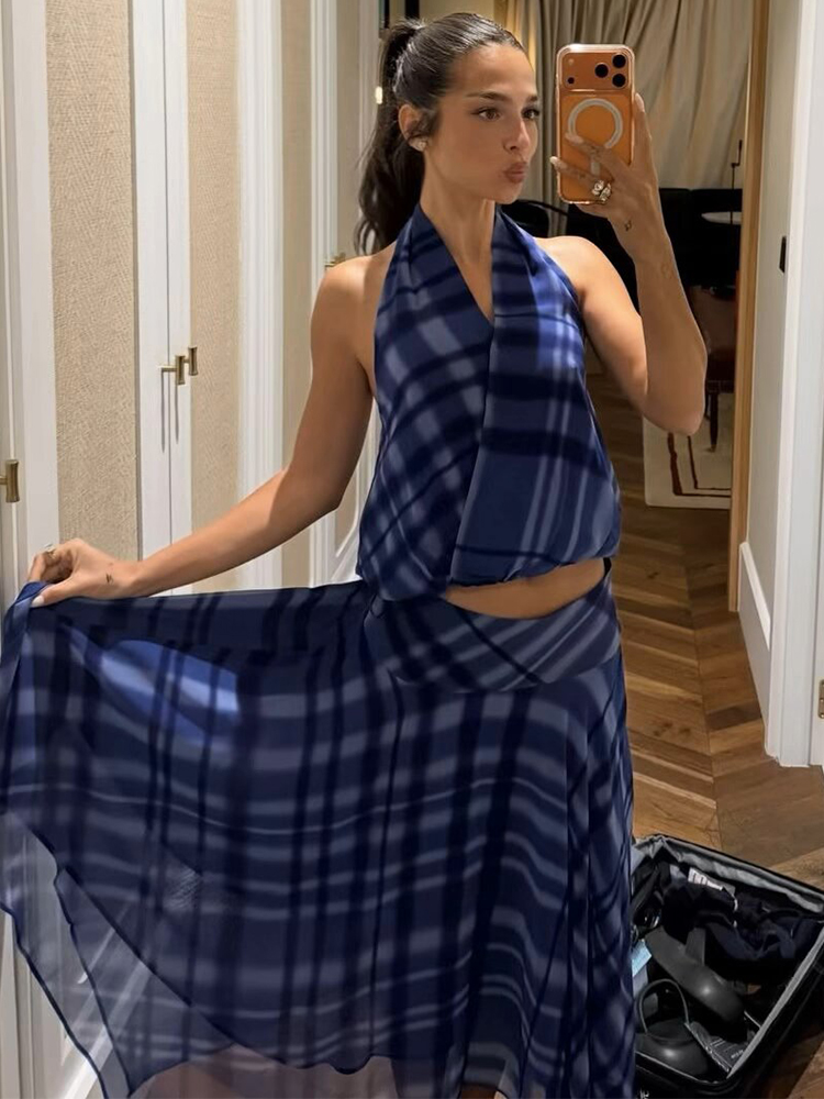 TFMLN Fashion Midi Skirt 2 Pie - Asymmetric Top Women recension och pris