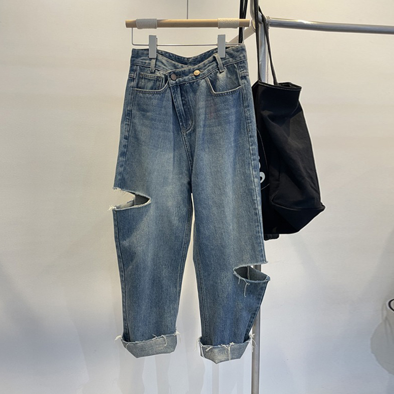 Summer Women Ripped Jeans High - Women Fashion Jeans recension och pris