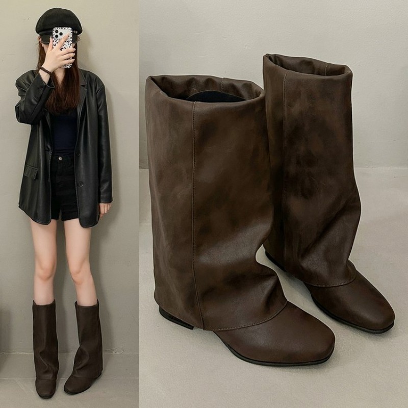 2026 New Square Head Vintage F - Women'S Fashion Knee High Boots recension och pris