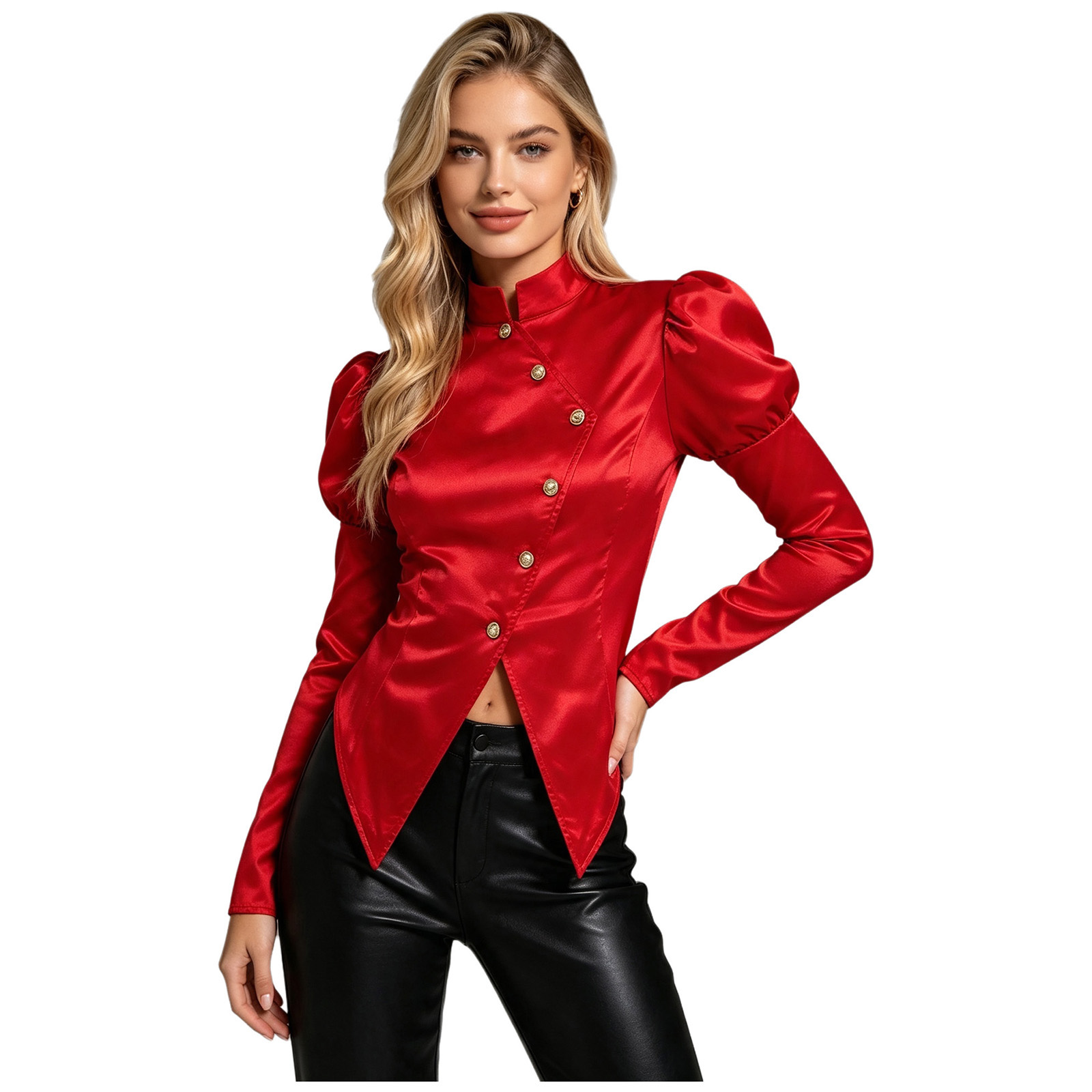 Women Victorian Tops Button Sa - Asymmetric Top Women recension och pris
