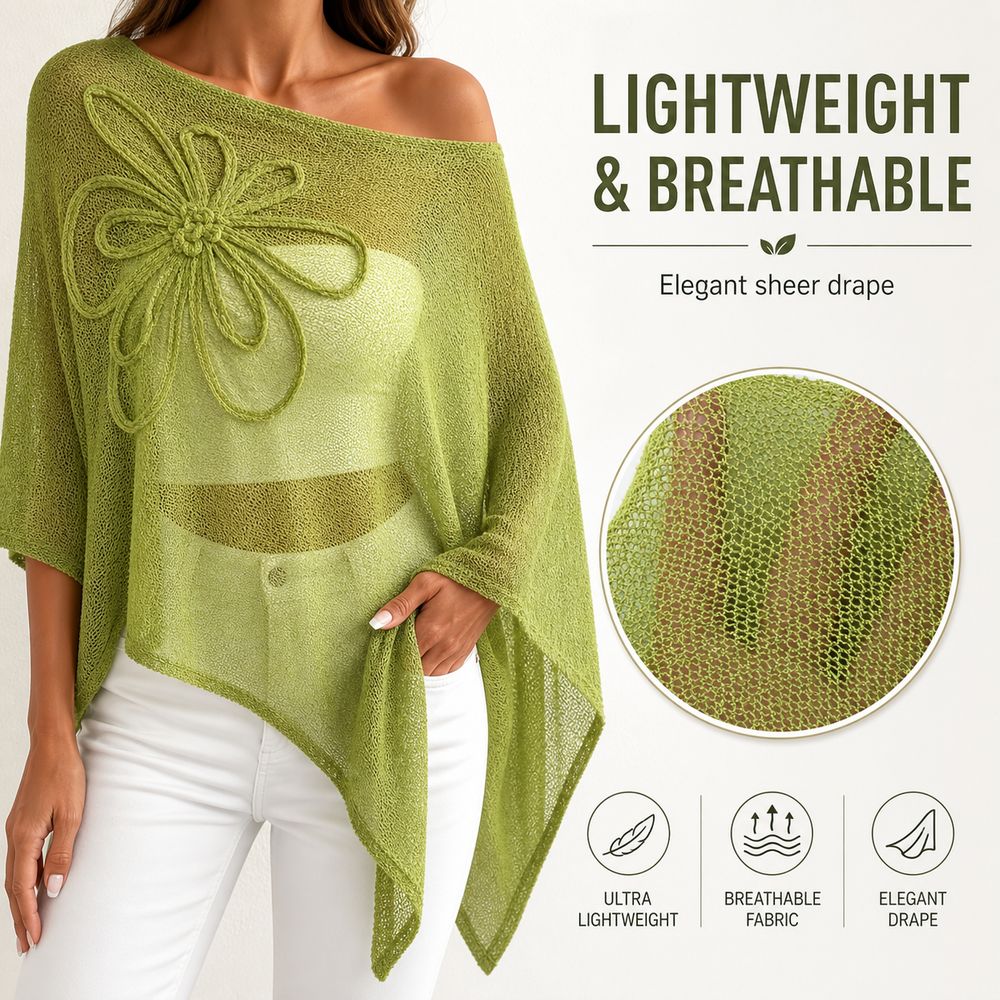 Stylish Off Shoulder Poncho To - Asymmetric Top Women recension och pris