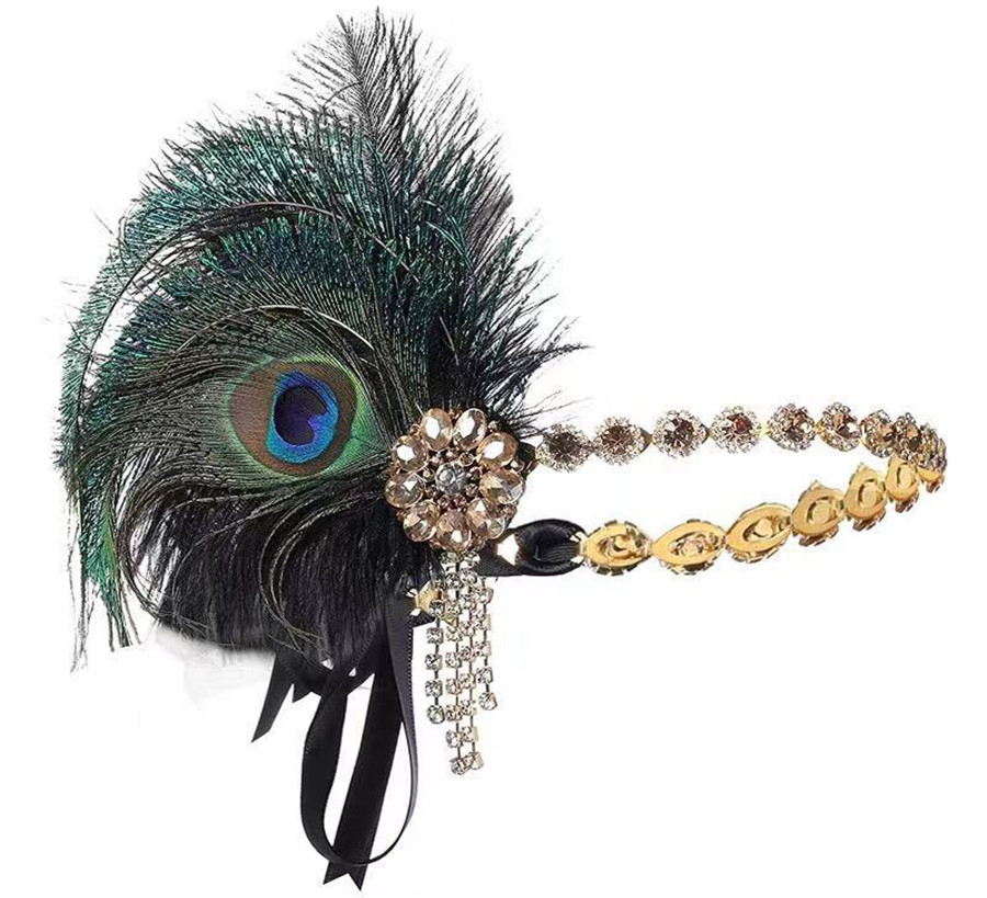 Peacock Feather Elastic Hair B - Women'S Fashion Of The 1920S recension och pris