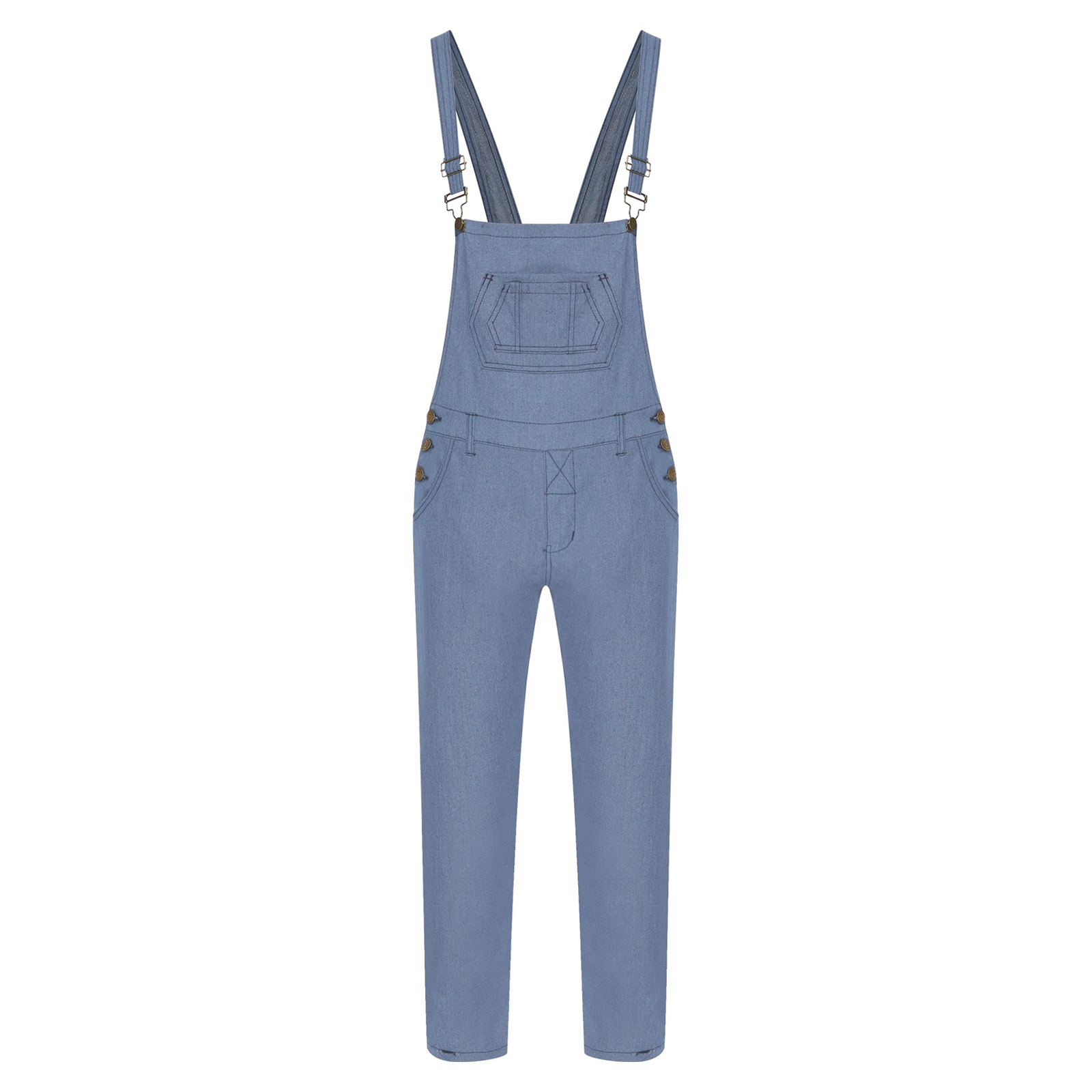 Men Casual Denim Suspender Jum - Sleeveless Jumpsuit recension och pris