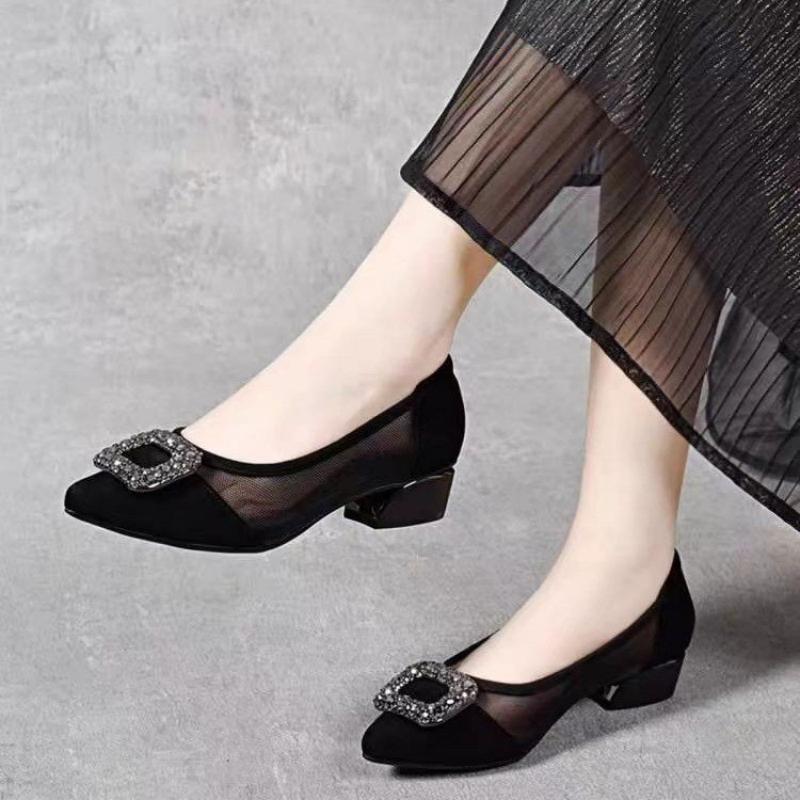 Elegant Pointed Toe Mesh Block - Women Fashion Store recension och pris