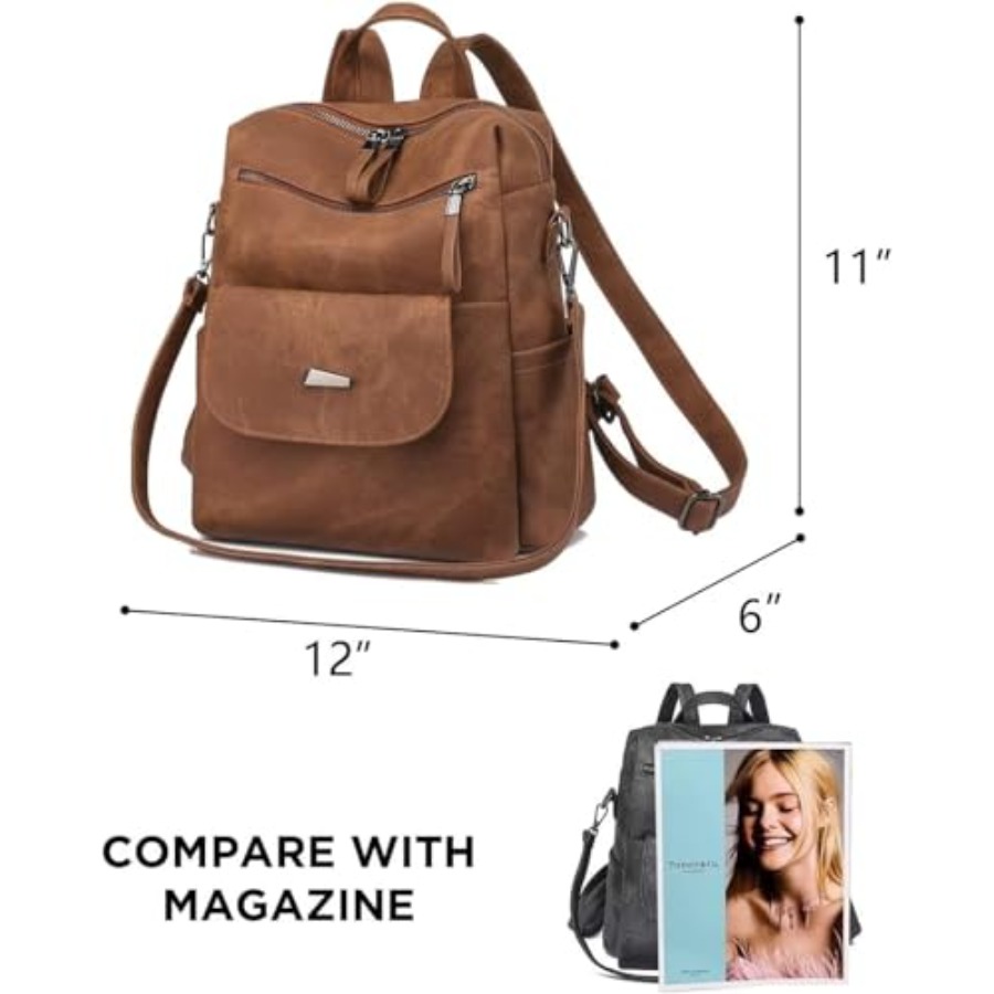 PU Leather Backpack Purse for  - Women Fashion Designers recension och pris